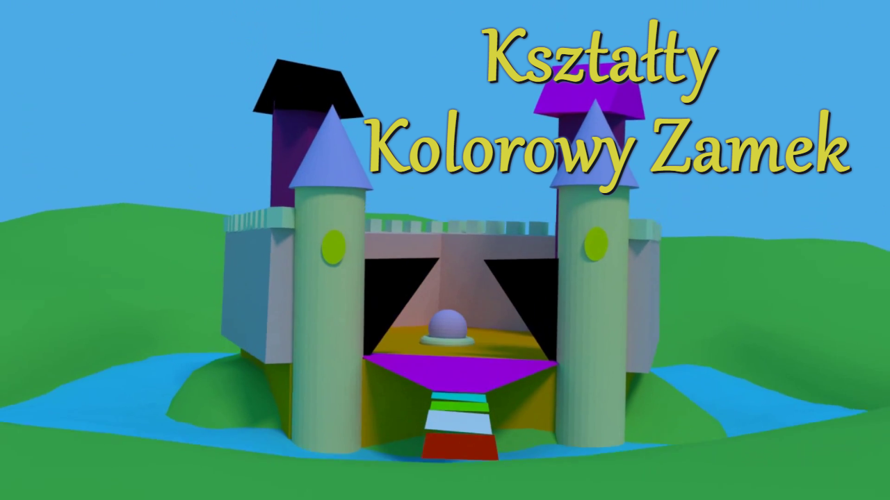 Nauka Dzieci Figury Kształty Kolorowy Zamek
