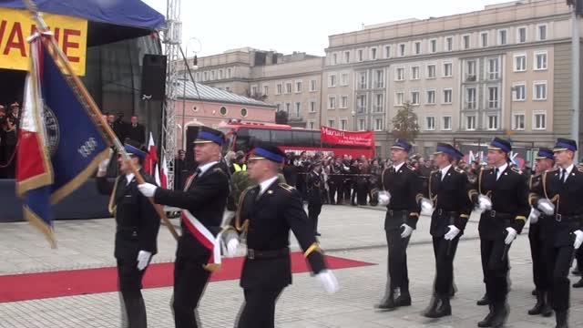 Kompania PSP na ślubowaniu aspirantów w Częstochowie 2014