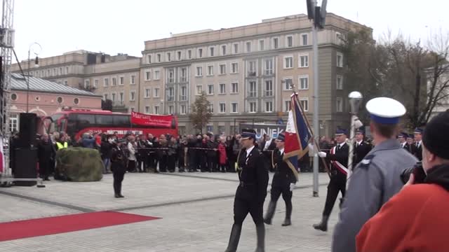 Kompania PSP na ślubowaniu aspirantów w Częstochowie 2014